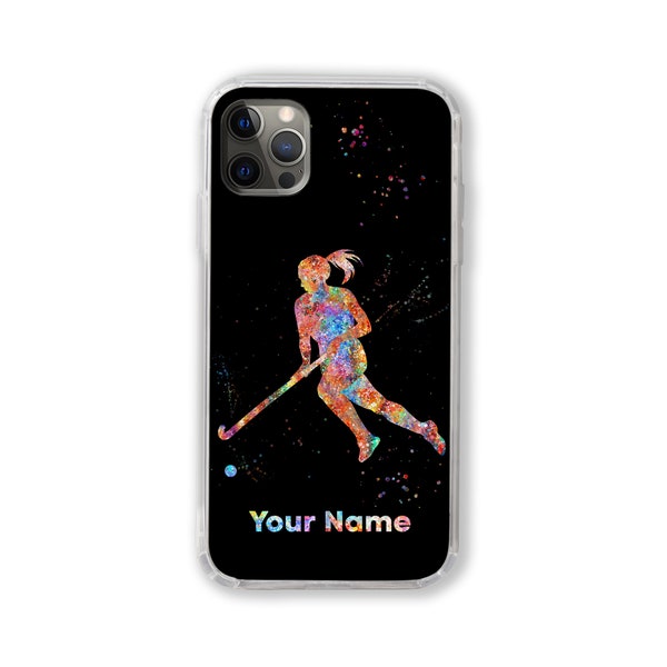 Feldhockey Tasche Hockeyspielerin Personalisierte Handyhülle Weiblicher Hockey Benutzerdefinierte Name Feldhockey iPhone Samsung Huawei Angepasster Text Zitat Frau Mädchen