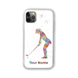 ゴルファー パーソナライズ 携帯電話ケース 女性ゴルフ選手 カスタム名 iPhone Samsung Huawei カスタマイズされたテキスト 引用 女性 女の子 パーソナライズ ギフト