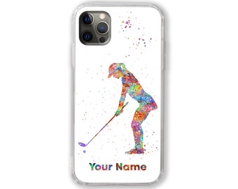 Golfer Personalized Phone Case Female Golf Player Custom Name iPhone Samsung Huawei Customized Text Quote Woman Girl Personalised Gift