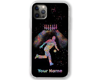 Bowling Player Phone Case Personalized Male Bowler Custom Name iPhone Samsung Huawei Customized Text Quote Man Boy sport Personalised Gift