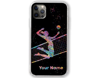 Volleyball Player Personalized Phone Case Female Volleyball Net Custom Name iPhone Huawei Samsung Customized Text Woman Girl Personalised