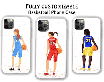 Personalized Basketball Phone Case Custom Colors Number Name Personalised iPhone Samsung Galaxy Fans Girl Present Customized Gift for her