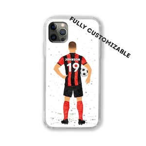 Soccer Player Personalized Phone Case Custom Colors Name Number Personalised iPhone Boy Man Male Football Player Customized Gift for him
