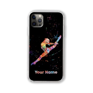 Turnerin personalisierte Handyhülle weibliche Gymnastik benutzerdefinierte Name iPhone Samsung Huawei Individuelles Text Zitat Mädchen Frau personalisiertes Geschenk Bild 2