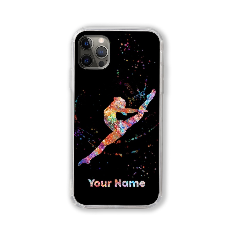 Turnerin personalisierte Handyhülle weibliche Gymnastik benutzerdefinierte Name iPhone Samsung Huawei Individuelles Text Zitat Mädchen Frau personalisiertes Geschenk Bild 2