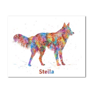 Belgian Shepherd Groenendael Personalized Poster Dog Custom Name Painting Print Art Decor Personalised Customized Gift For Pet Owner Picture