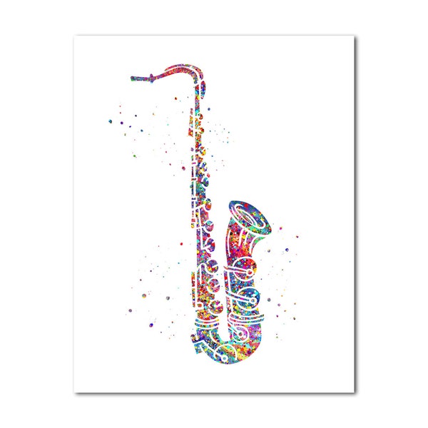 Alto Saxophone Digital Download Poster Colorful Alto Sax Wall Art Alto Picture Musical Instrument Art Painting Gift for Alto Saxophonist