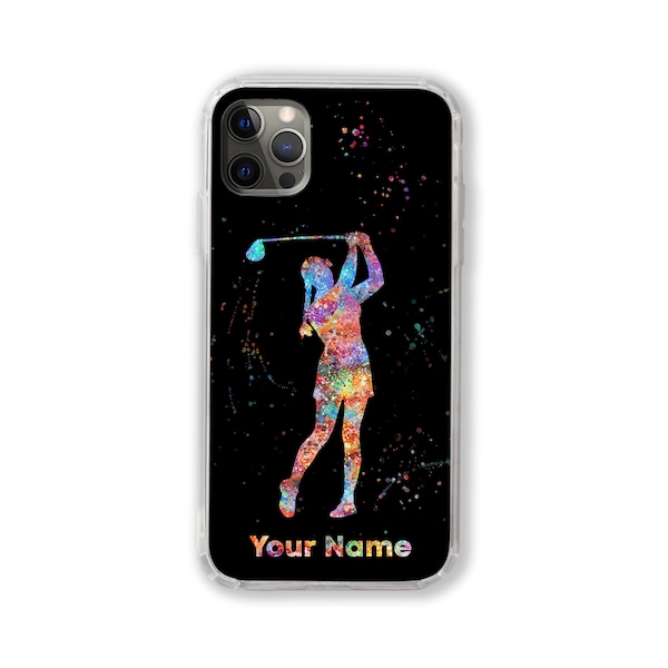 Personalized Phone Case Female Golfer Custom Name iPhone Samsung Huawei Customized Text Quote Woman Golf Player Girl Personalised Gift