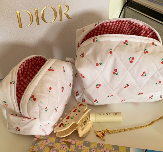 Dior Pouch Cosmetic Organizer Bag Case  Cosmetic bag organization, Pink bag,  Dopp bag