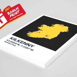 Free Bonus Print with Every Purchase - KILKENNY GAA GAELIC Football Art Prints