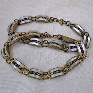 Vintage Bracelet 1960s Art Deco Bracelet Retro Lucite Jewellery Link Bracelet Damascene Jewelry Vintage Costume Jewelry Boho Jewellery