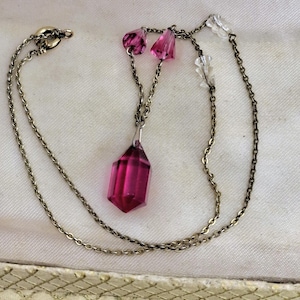 Art Deco Necklace 1920s 1930s Fashion Vintage Roaring Twenties Fashion Vintage Necklace Pink Glass Beaded Necklace Antique Czech Glass