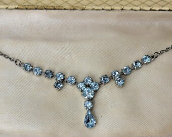 Vintage Rhinestone Necklace 1950s Retro Rhinestone Choker Vintage Rhinestone Necklace 1950s Retro Rhinestone Choker