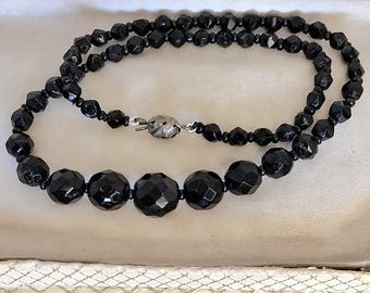 フレンチジェットネックレス 1920年代 1930年代 アンティーク