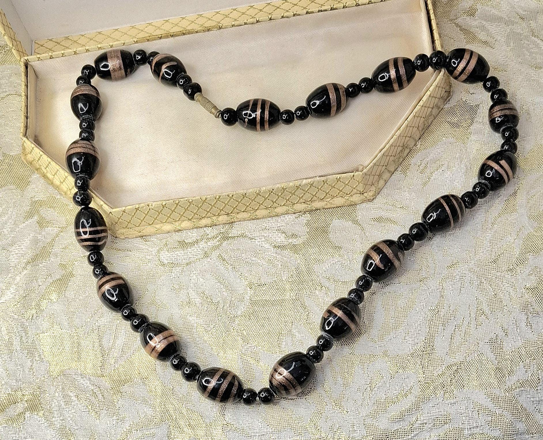 フレンチジェットネックレス 1920年代 1930年代 アンティーク