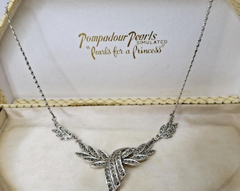 Signed Sphinx 1950s Vintage Necklace Marcasite Art Deco Style Designer Jewellery Vintage Jewellery Fifties Style Retro Jewelry Vintage