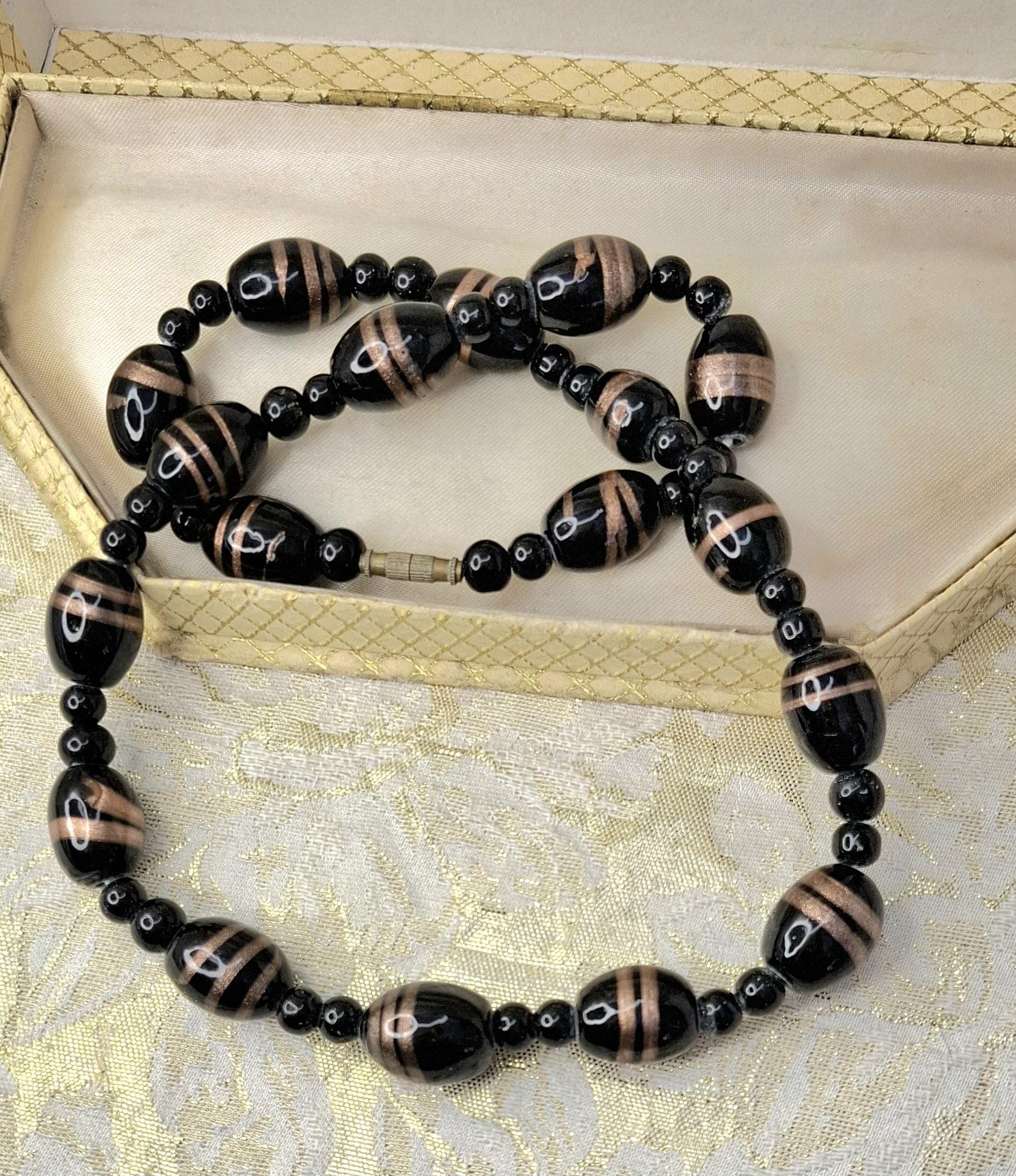 フレンチジェットネックレス 1920年代 1930年代 アンティーク