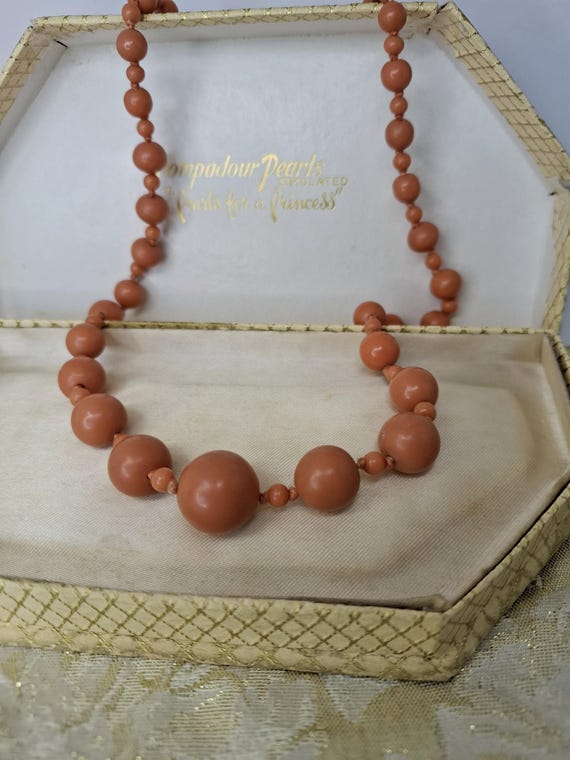 Art Deco Beaded Necklace Celluloid Choker Barrel Clasp 1930s