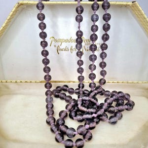 Antique Art Deco Glass Bead Necklace Amethyst Glass Czech Glass Purple Beaded Necklace Flapper Long Necklace 1920s The Great Gatsby Style