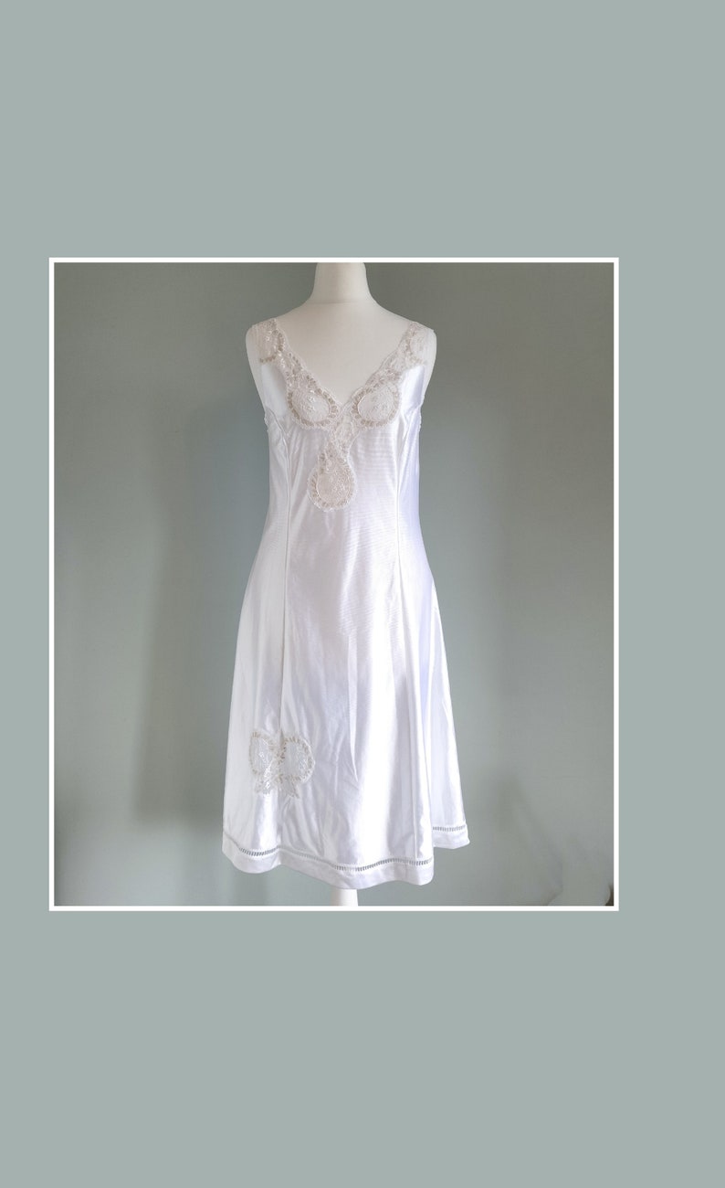 1980s Vintage Nightie White Lace Lingerie Wedding Nightgown image 1