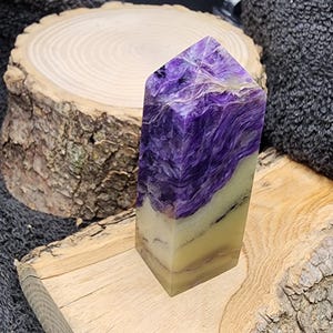 2 5/8&quot; Charoite Tower – Polished Purple Charoite Crystal Point for Spiritual Healing & Transformation