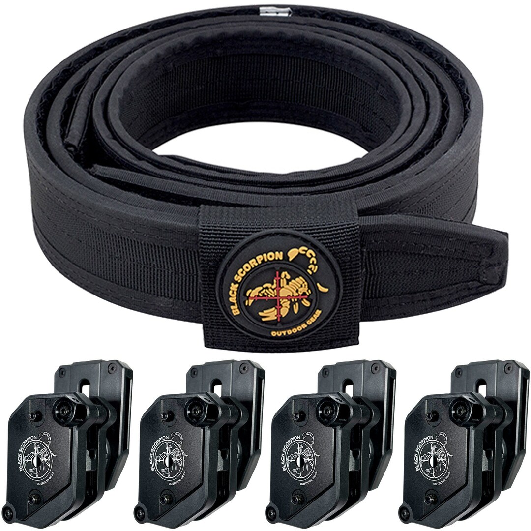 Competition Shooting Belt and Mag Carrier Rig Compatible W/ 9mm, .40 Double Stack Magazines 3gun
