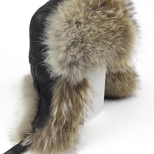 Coyote hat, fur trapper hat for men and women, winter hat with earflaps. A hat to protect you from any weather conditions. Great gift idea