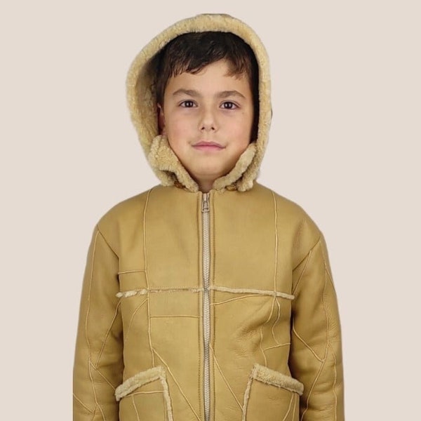[K*B 24FW 2차] Baby color block sheepskin jacket