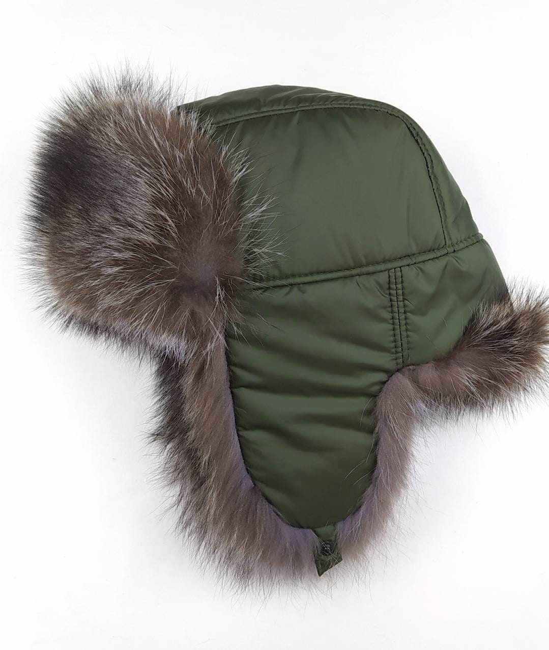 Green Fur Trapper / Trooper / Bomber Hat by M Style Lab