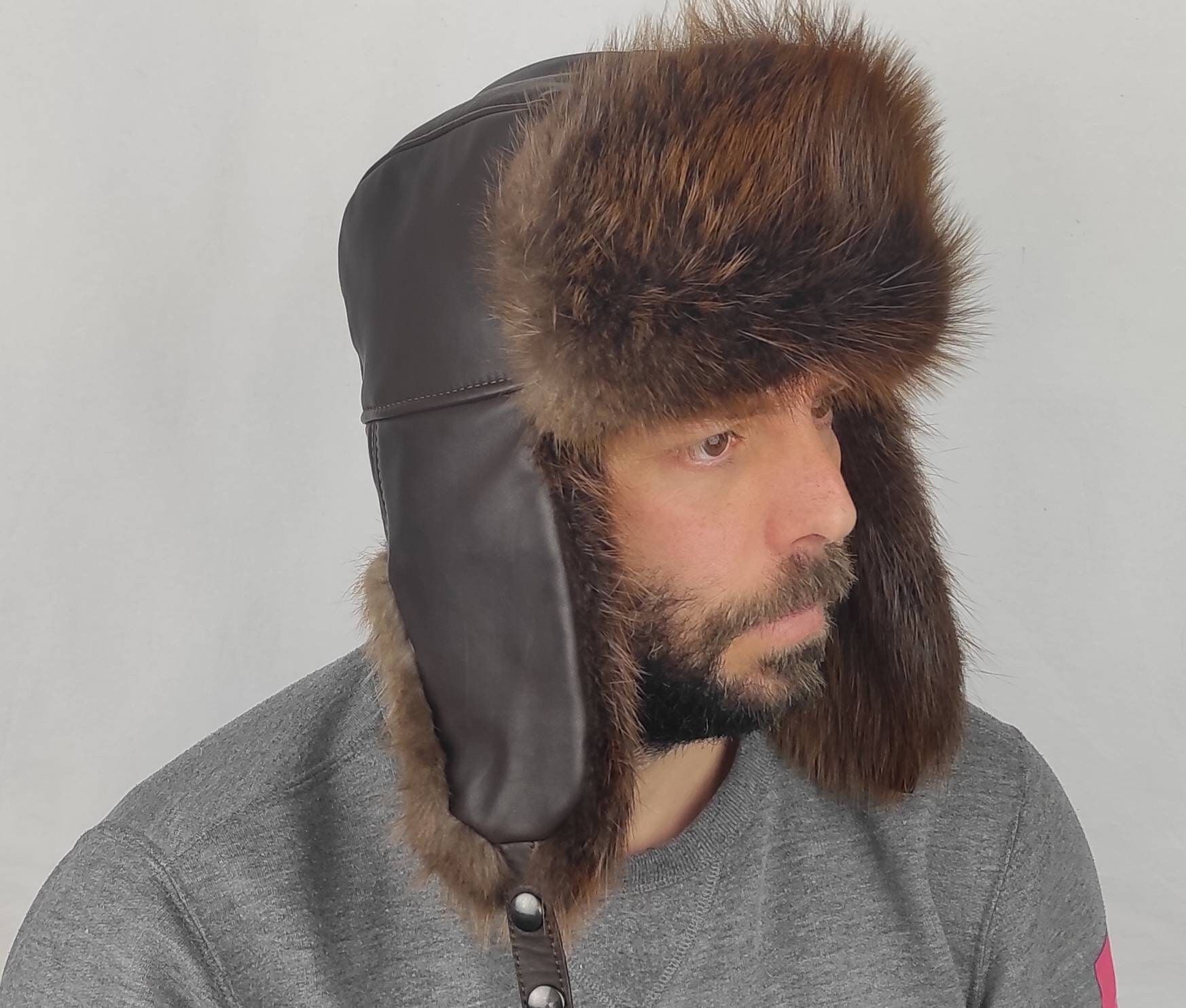 The Ultimate Trapper Hat. Beaver Hat With Earflaps and