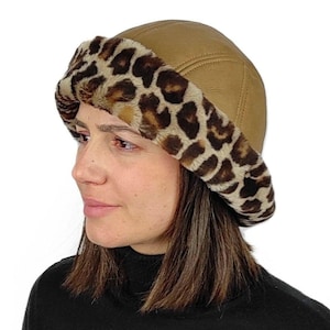 Beige sheepskin cloche hat for women . Unique in style , superb sense , great fit. Great gift idea for her