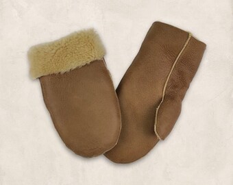 Beige pastelkleurige wanten voor kinderen