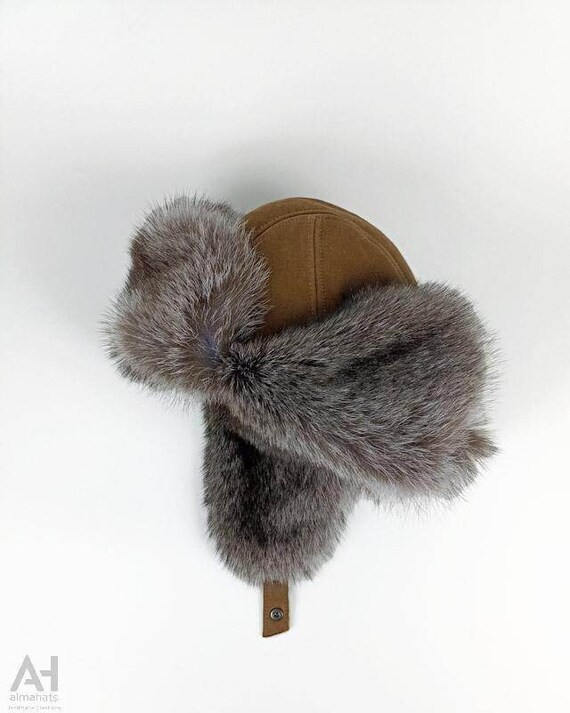 Unisex Raccoon Fur Trapper Hat, Sheepskin Earflap Winter Hat  display picture 1
