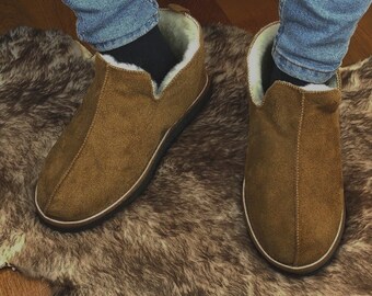 mens sheepskin slippers size 9