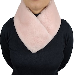Handmade Light Pink Merinos Sheepskin Fur Cowl