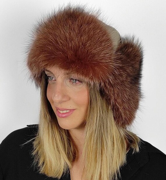 Fox Raccoon Fur Hat 100% Real Fox Fur Hat Thicken Winter Warm Ushanka Luxury Cap  main image 3