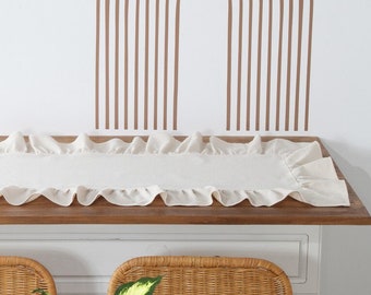 Bohemian Style Cotton Table Runners, Like Vintage Ruffle Table Runner, Soft Runners for Decoration, Refresh Your Dining Space, Gift for Mom