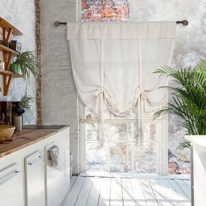 Tab Top Linen Curtain Panel, made Medium Linen Size, Natural Linen, Home Style, Linen Drapes
