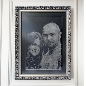 Ritratto personalizzato strass lucido regalo personalizzato