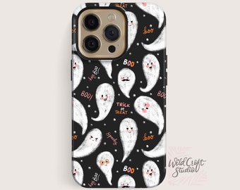 Cute Ghosties Tough Protective Phone Case For iPhone 17 16 15 14 13, Samsung Galaxy S25, fun gift for halloween, for witch friend