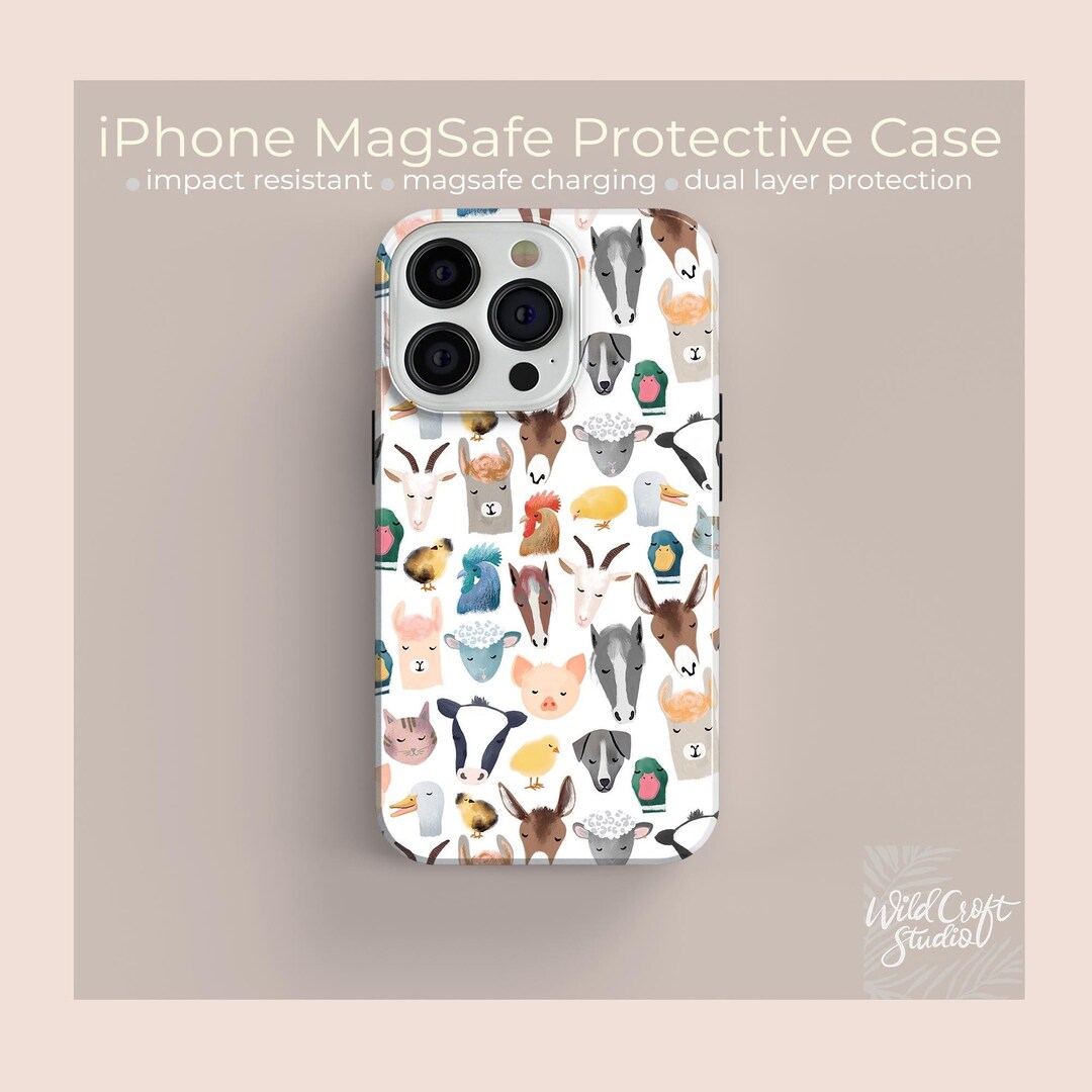 Barnyard Farm Animals MAGSAFE Tough Protective Case for iPhone 12 13 14 ...