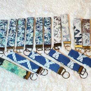 Fabric Wristlet Key Fob Keychains.