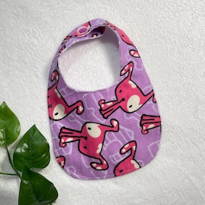 Adjustable Reversible baby Flannel Bib with a 2 snaps.