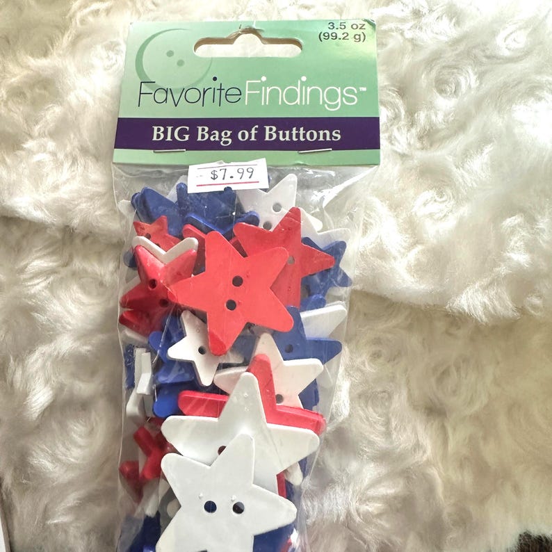 Assorted Buttons. Choose a Pack RED WHITE AND BLUE