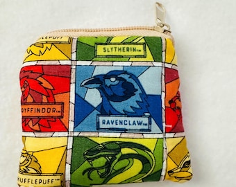 Mini monedero acolchado con cremallera. Bolsa de tela con cremallera. Elige una.