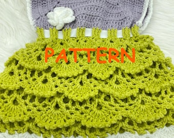 PATTERN, Crochet Baby Fans Dress.