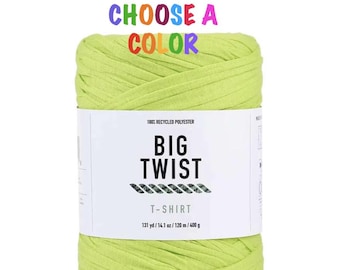 T-Shirt Jersey 131yds Super Bulky Polyester Yarn by Big Twist. Choose a color.