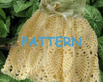 PATROON, gehaakte baby-ananasjurk.