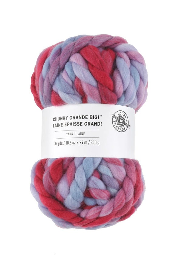 RED and LAVENDER Chunky Twist Yarn by Loops & Threads Etsy