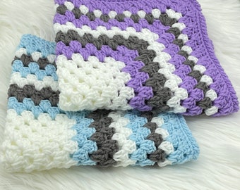 18x18" Crochet Baby Lovely Blanket. Regalo de baby shower. Elige un color